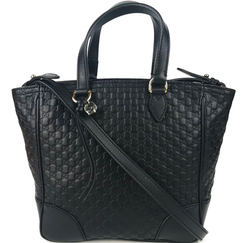 NEW GUCCI 449241 GG Microguccissima Leather Small Crossbody Bag, Black