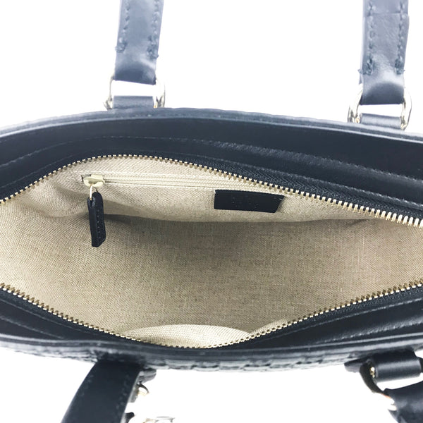 NEW GUCCI 449241 GG Microguccissima Leather Small Crossbody Bag, Black