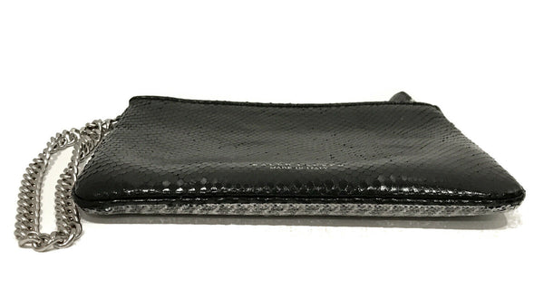 $595 NEW RALPH LAUREN COLLECTION Runway Snakeskin Zip Wristlet Pouch