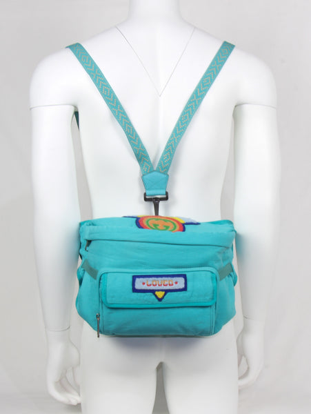 NEW GUCCI 536842 Belt Bag with Gucci 80's Patch Convertible Belt Bag Backpack