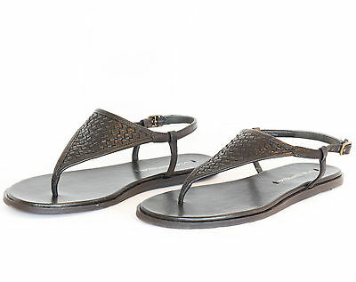 NWT VIA SPIGA Aislin2 Womens Black Leather Sandals Shoe, Size 5.5M