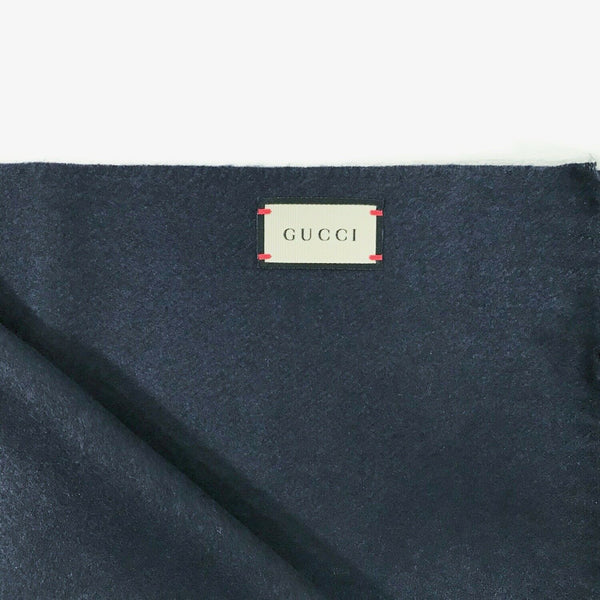 NEW/AUTHENTIC GUCCI Sequin Loved Silk Cashmere Blend Scarf, Blue