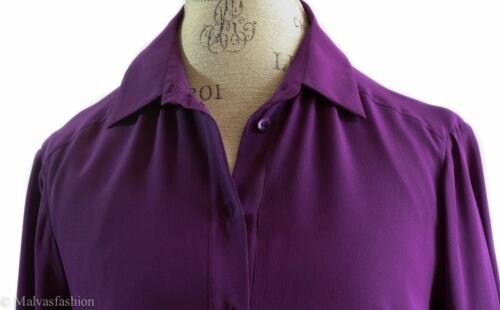 NEW/AUTHENTIC $1158 GUCCI 362041 Long Sleeve Silk Dress, Violet Sz 8US 44G