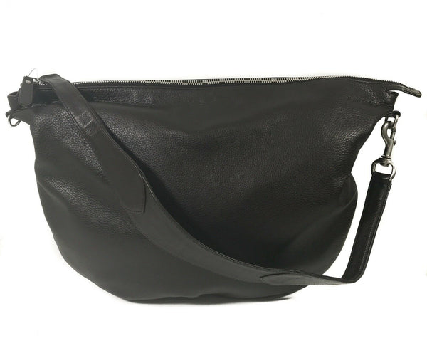 NEW/AUTHENTIC GUCCI 243308 Leather Messenger Travel Bag, Dark Cocoa