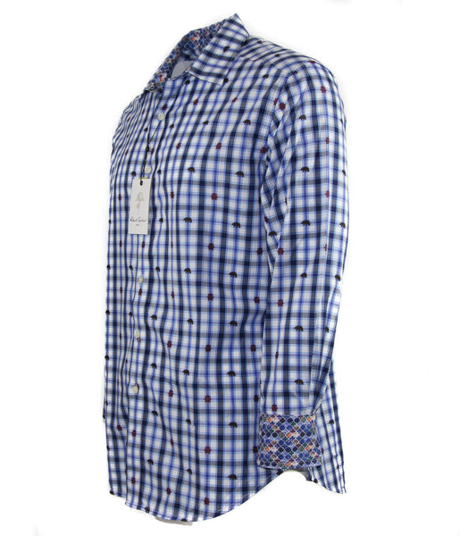 NWT ROBERT GRAHAM Men's Classic Fit Catskills Cotton Shirt, Sz L
