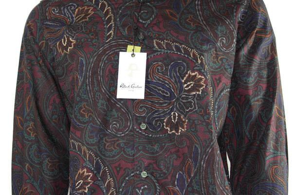 NWT ROBERT GRAHAM Men's Classic Fit Carlyle Cotton Shirt, Sz M