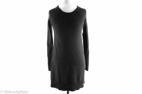 NWT RACHEL Rachel Roy Long Sleeve Sweater Dress, Black/Gray Size XS
