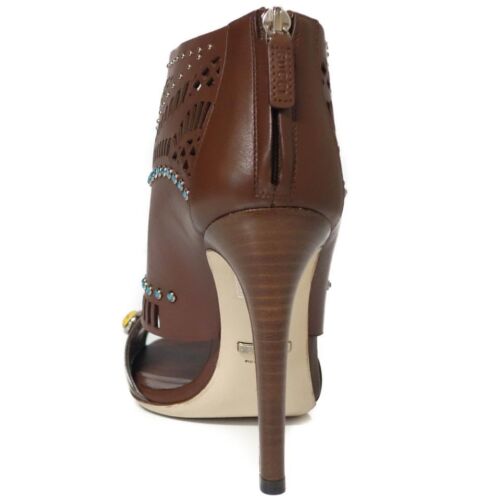 NEW/AUTHENTIC $1,195 GUCCI 371057 Women's Lika Laser-cut Leather Ankle Boot 38