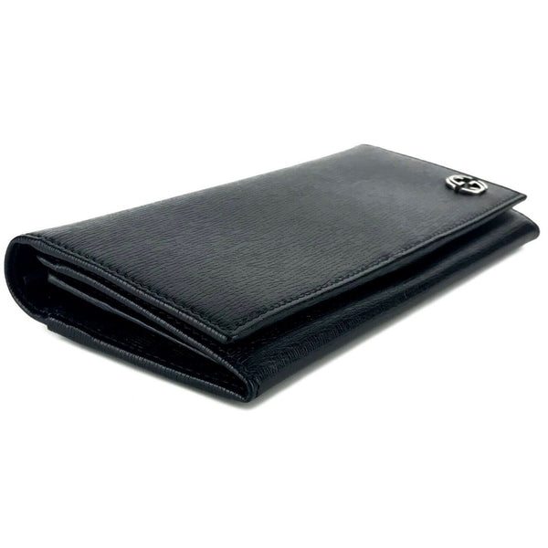 NEW/AUTHENTIC Continental Shangai Leather Flap Wallet with Interlocking G Detail
