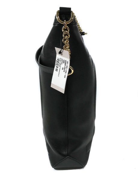 NEW/AUTHENTIC GUCCI 453562 Apollo Embossed GG Leather Hobo Handbag, Black