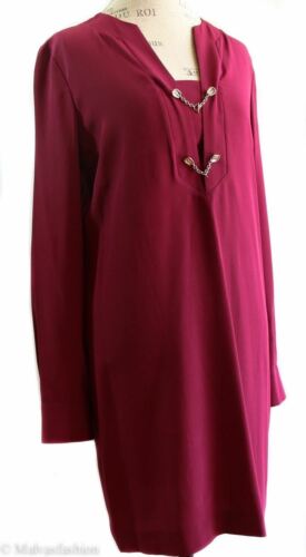 NEW/AUTHENTIC $1395 GUCCI 362040 Silk Long Sleeve Dress, Geranio Sz 0 US 36G