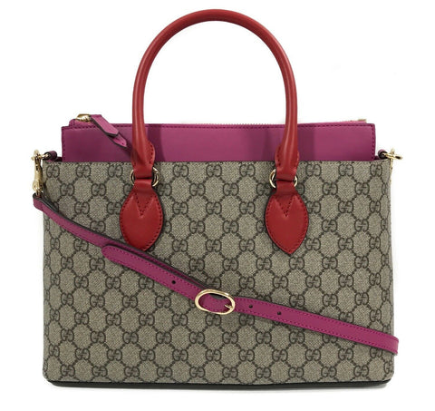 NEW/AUTHENTIC GUCCI 409534 GG Supreme Tote Handbag, Multicolor