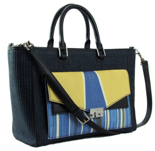NWT TORY BURCH T-Lock Straw Tote, Multicolor