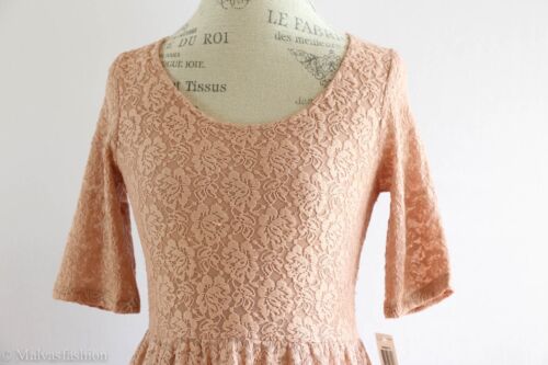 NWT MAISON JULES Metallic Ombre Lace Dress, Mahogany Rose Size M