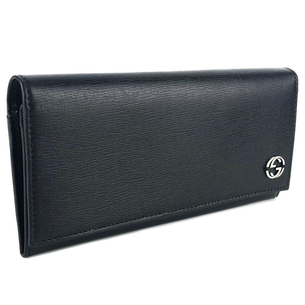 NEW/AUTHENTIC Continental Shangai Leather Flap Wallet with Interlocking G Detail