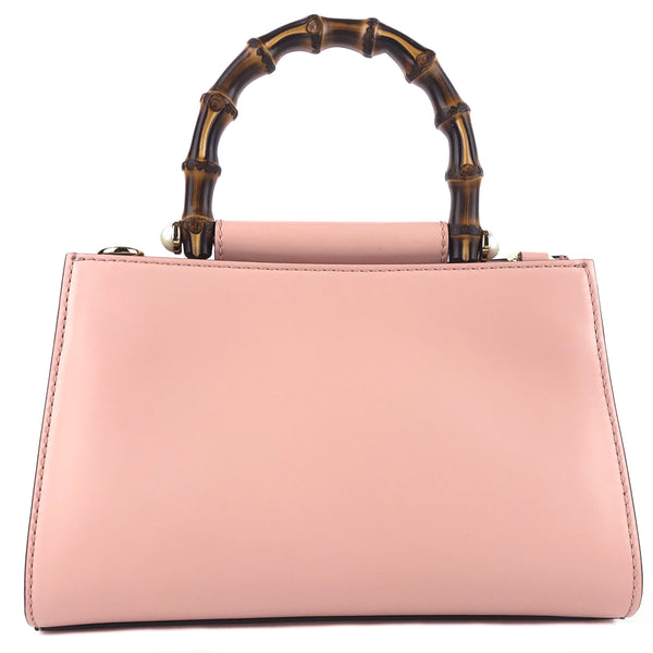 NEW GUCCI Nymphaea Mini Top Handle Leather Convertible Crossbody Bag, Pink