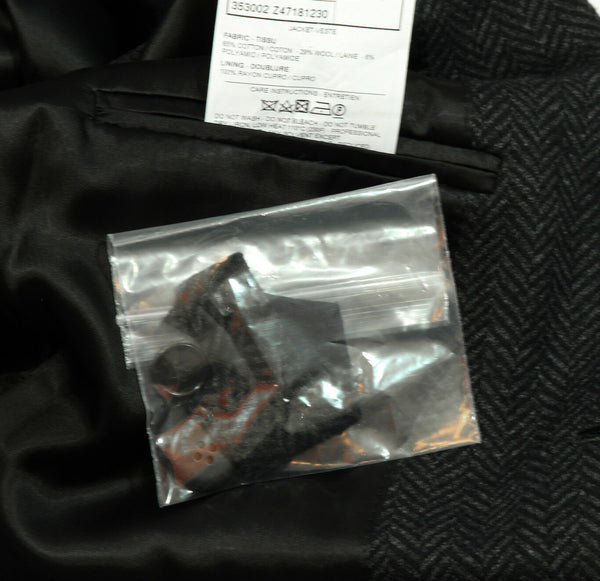 NEW/AUTHENTIC $1760 GUCCI 353002 Men's Wool Blend Jacket, Black/Gray 54G/44US
