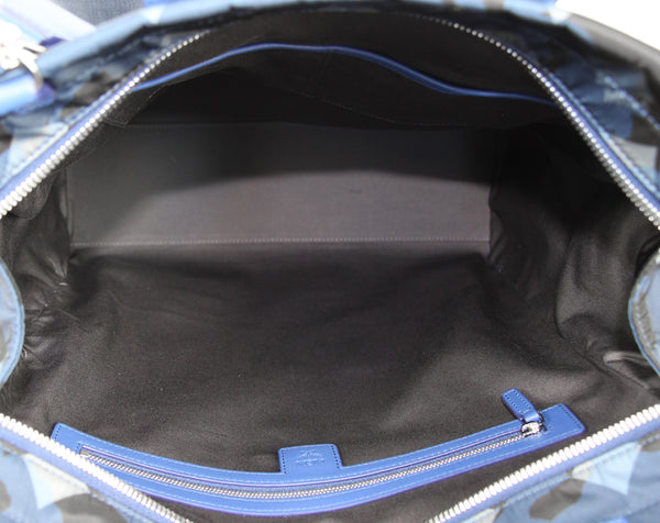 NEW MCM Visetos Nylon Top Zip Tote, Estate Blue