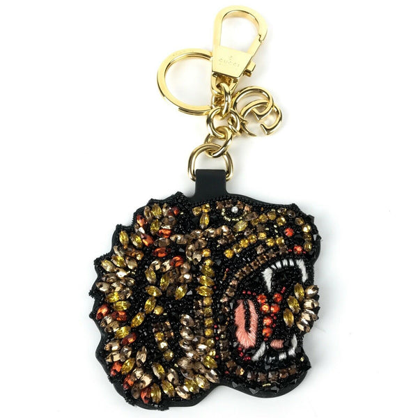NEW/AUTHENTIC GUCCI Rhinestone Tiger Keychain, Multicolor