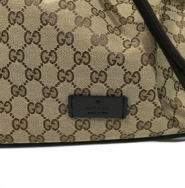 NEW GUCCI 449175 Canvas Original GG Drawstring Backpack